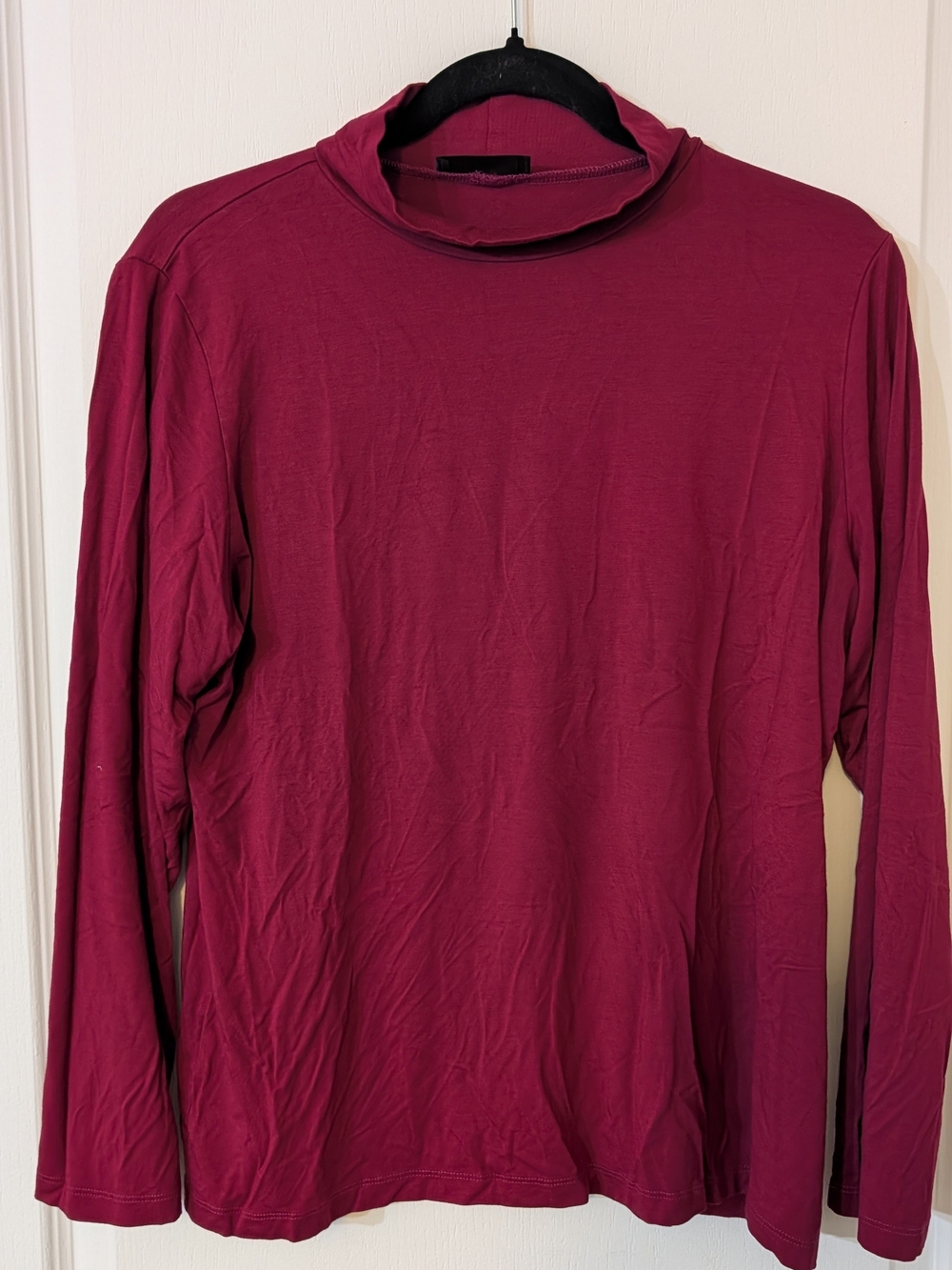 Milk Liana Long Sleeve Mockneck in Cerise, XLP